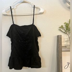 Express embroidered tank
